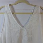 Gazelle White Embroidered Asymmetrical Tank Top Sheer Size M Size M Photo 4