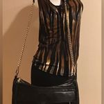 Rebecca Minkoff  Black & Gold Shoulder & Crossbody Leather Bag Photo 2