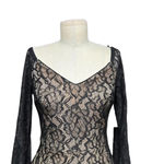 Dress the Population Off Shoulder Blouson Sleeve Lace Dress Black Nude Size S Photo 2