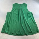 Torrid Plus 4 4X Ruffle Mock Neck Tank Rayon Slub Jelly Bean Kelly Green Top Photo 13