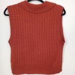 No Comment  Collared Sleeveless Knit Sweater Women Large Textured Retro Preppy Photo 4