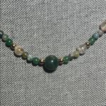Handmade Moss Agate + Citrine + Green Aventurine Beaded Necklace * ✨ Photo 2