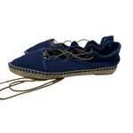 Tory Burch Sonoma Gillie Espadrille Navy Blue Canvas Lace Up Flats Size US 7 Photo 9