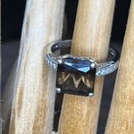 Sterling Silver and Smoky Topaz Emerald Cut Ring Brown Photo 3