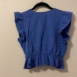 Fancyinn Women’s matching set Blue crop top blouse with side slit pants XS NWT #84 Photo 4