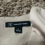 INC International Concepts Gold Wrap Blouse with Puff Sleeves Silver Size 4 Photo 1