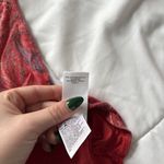 Lucky Brand Womens Red Paisley Floral Twist Front Cap Sleeve Top Tee Size XL Photo 6