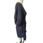 RHODE Pia Mini Dress w/ Puff Sleeves & Ruffle Trim in Black Size Large Size M Photo 3