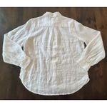 Lands' End Women's 100% Linen Button Down Shirt White Long Sleeve Top Size Small Photo 4