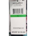 Alex Evenings Womens Blouse Size L Black Floral Bell Sleeve Sheer Top Photo 4