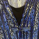JM Collection  Size XL Polyester Blue Black Snake Print Open Cardigan Ring Detail Photo 5