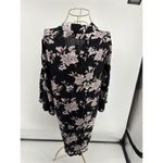 Spiritual Gangster Womens Black Taupe Floral Tie Waist Maya Kimono Jacket OS Photo 5
