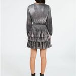Claudie Pierlot Short Silver Pleated Dress Size 8 Photo 1