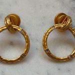 NWOT Julie Vos diorknocker Hoop Earrings Gold Photo 2