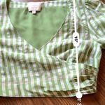 Cinq à Sept  Flora crop Top green checkered size XS Photo 4