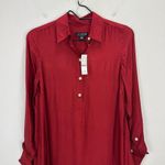 J.Crew Amelia Popover Shirtdress Drapey Viscose Twill Burgundy Ruffle XXS NWT Photo 5