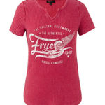 Waffle Weave Red & White Short Sleeve Graphic Tee Frye Logo Size L NEW! Photo 0