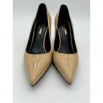 Saint Laurent Yves Paris Patent Leather Tan Pumps Stiletto High Heels 37 / 7 YSL Photo 3