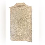 Betsey Johnson  Winter White Faux Fur Vest With Gold Sequins Size Small Photo 2