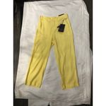 NYDJ Lift & Tuck Yellow Linen Pants Sunshine 00 Dopamine Classic Preppy NEW Photo 2