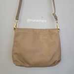 Margot Robbie Fold Over Taupe Leather Crossbody Bag Photo 7