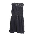 Orla Kiely Black Embroidered Grid Mesh Sleeveless Knee Length Dress Size 8 Photo 7