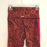Aerie  AMERICAN EAGLE Chill Play Move Leggings Coral Burgundy Red Paisley Cropped Photo 7