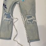 Old Navy  Floral Embroidered Boyfriend Straight Denim Distressed NWT Sz 12 Photo 13