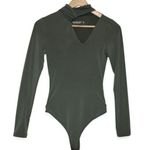 Abercrombie & Fitch Womens  Soft A&F Olive Green Cutout Long Sleeve Bodysuit Sz S Photo 0