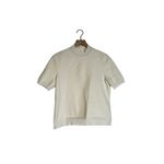 Tory Burch Logo Mock Neck Top Short Sleeve Knit T Shirt Photo 1