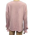 Como vintage  French Terry Mauve Long Sleeve Ruffled Sleeve Crew Neck Top Large Photo 4