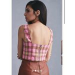 Maeve Anthropologie Structured Plaid Corset Top 6 Women’s Pink Combo OB1558426 Photo 6