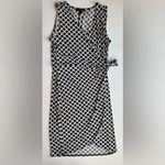 Banana Republic Factory Black and White Print Ruched Wrap Dress Size S Photo 4