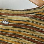 Todd Oldham Cream Orange & Red Striped Metallic Long Sleeve Crewneck Tee Shirt L Tan Size L Photo 2