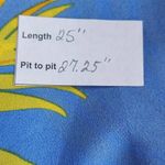 Joy Joy Blue and Yellow Tropical Print Dolman Sleeve Blouse Size Medium Photo 9