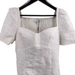 Elliatt  Feminise Textured‎ Puff Sleeve Mini Dress Large White New Photo 2
