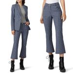 Derek Lam 10 Crosby Blue Check Cropped Flare Trousers Photo 1