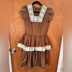 Kate Schorer Vintage 60s 70s Brown Polka Dot Swing Dress Kate Schorer Western M Size M Photo 14