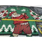 Ugly Christmas Sweater Golfing Santa Graphic Pullover, Green, Adult Large Green Photo 4