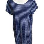 Fresh Produce Women's XL T-Shirt Dress Blue Gray Stripe 100% Cotton Casual USA Photo 0