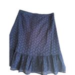 Draper James  Navy Blue RSVP Eyelet Ruffle Skirt Size 8 Photo 6