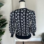 Parker  Beven Black Metallic Silver Star Print Balloon Slv Sweater XS Photo 5
