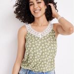 Maurices Womens 1X Green Floral Crochet Trim Pullover Tank Top‎ NWT Photo 1