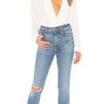 Free People Intimately Elsa Long Sleeve Lace Surplice Bodysuit White Size Medium Photo 4