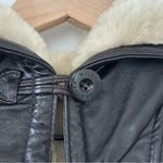 wilson's leather Wilson’s Leather Vintage Faux Fur-Lined Dark Brown Leather Bomber Jacket Sz M Photo 6