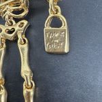 Danecraft Skeleton Pin Brooch Brushed Gold Dangle Halloween Moving Dancing Photo 1