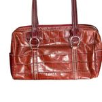 Brighton  Alligator Embossed Leather Shoulder‎ Handbag Purse Bag Red Heart Charm Photo 2