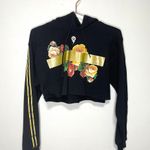 Eivil Regime Cropped Roses Black Hoodie Long Sleev Photo 2