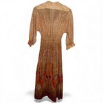 Leslie Fay Vintage 1970s  Rustic Bronze Orange Bohemian Floral Midi Dress Photo 7