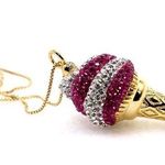 Simone I. Smith Sterling Pink Clear Crystal Ice Cream Cone Pendant Necklace $900 Photo 0